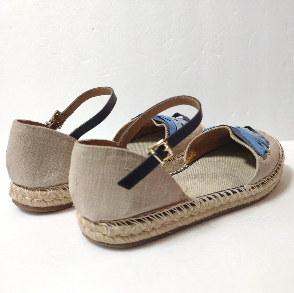 Anthropology Jasper & Jeera Village Espadrilles Adjustable Ankle Strap Flats 6